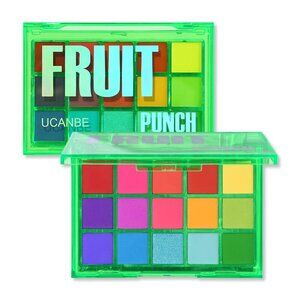 Bright Colorful Neon Rainbow Makeup Eyeshadow Palette 15 Shades Green Purple Yel